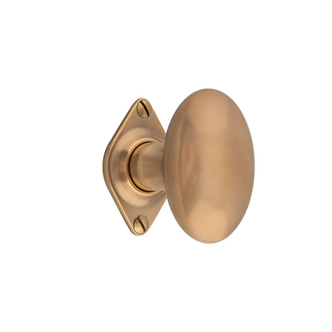 66mm x 43mm Oval Mortice Knob - Shown in Very Light Aged