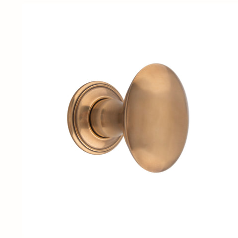 60mm x 44mm Oval Mortice Knob - Shown in Very Light Aged