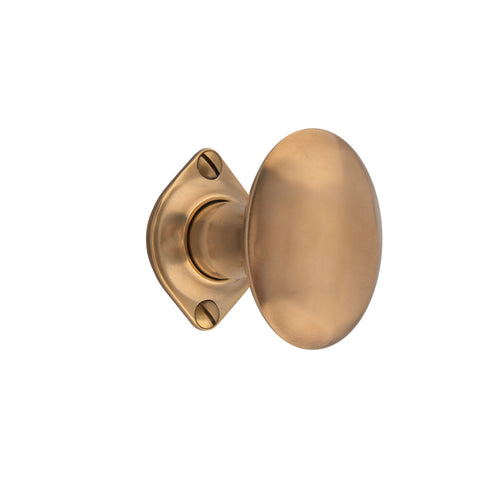 60mm x 44mm Oval Mortice Knob - Shown in Very Light Aged