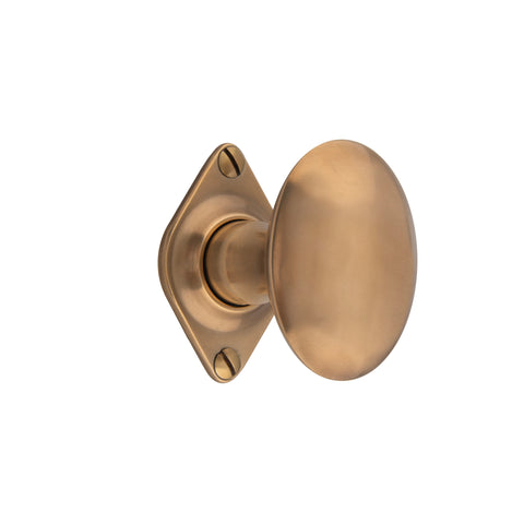 60mm x 44mm Oval Mortice Knob - Shown in Very Light Aged