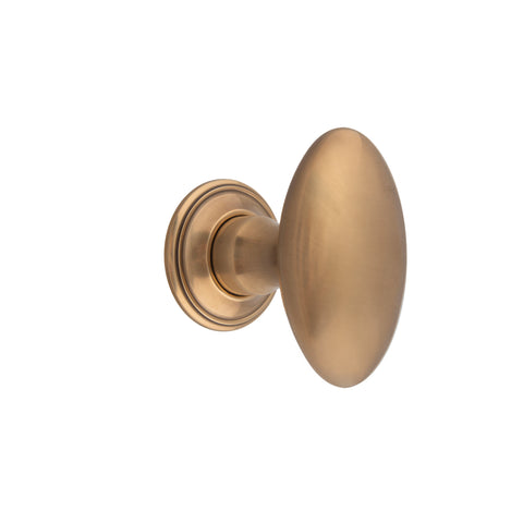 70mm x 41mm Oval Mortice Knob - Shown in Very Light Aged