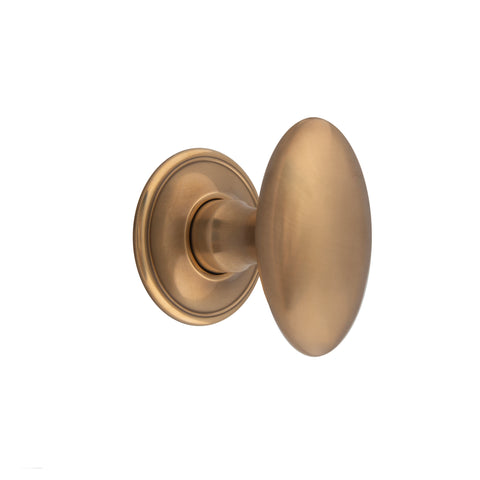 70mm x 41mm Oval Mortice Knob - Shown in Very Light Aged