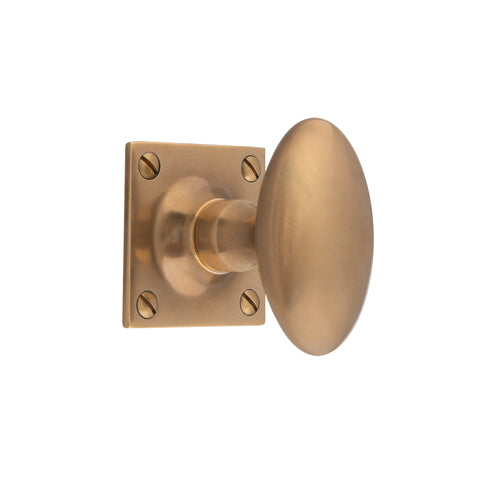70mm x 41mm Oval Mortice Knob - Shown in Very Light Aged
