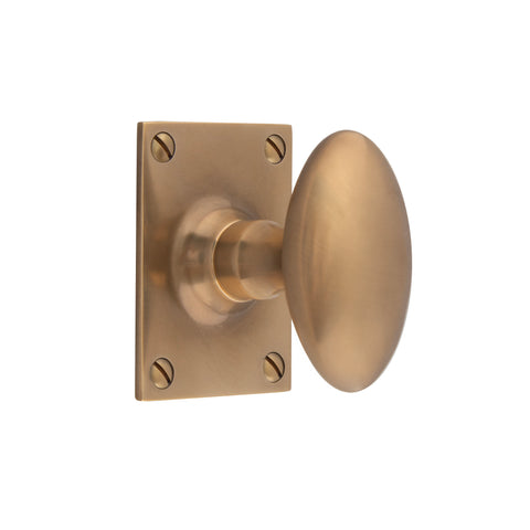 70mm x 41mm Oval Mortice Knob - Shown in Very Light Aged