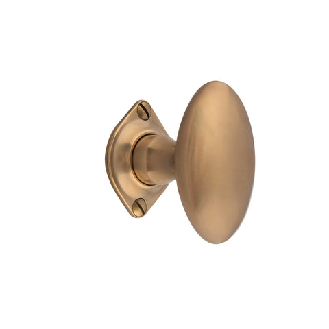 70mm x 41mm Oval Mortice Knob - Shown in Very Light Aged
