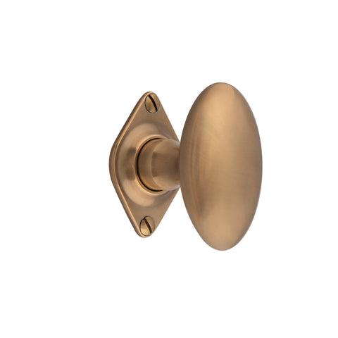 70mm x 41mm Oval Mortice Knob - Shown in Very Light Aged