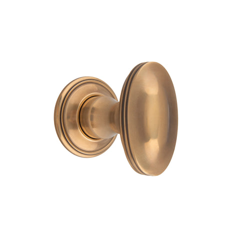 55mm x 32mm Raised Oval Mortice Knob - Shown in Very Light Aged