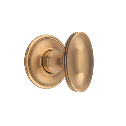55mm x 32mm Raised Oval Mortice Knob - Shown in Very Light Aged