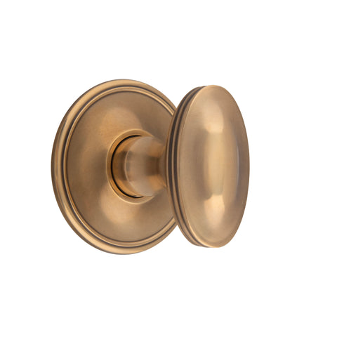 55mm x 32mm Raised Oval Mortice Knob - Shown in Very Light Aged