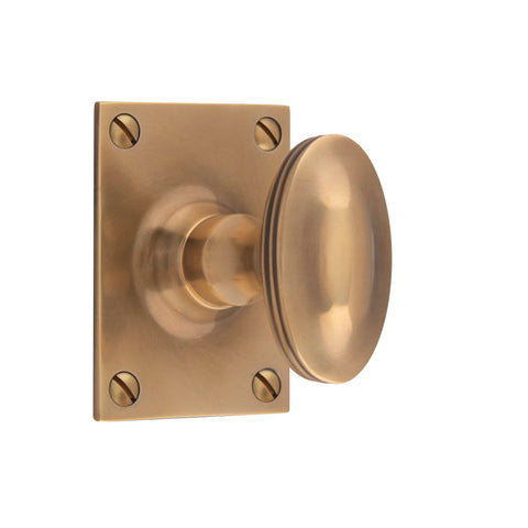 55mm x 32mm Raised Oval Mortice Knob - Shown in Very Light Aged