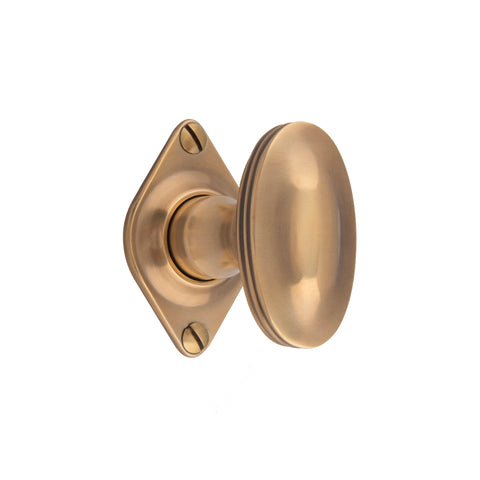 55mm x 32mm Raised Oval Mortice Knob - Shown in Very Light Aged