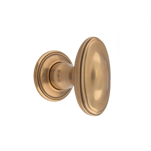 62mm x 34mm Raised Oval Mortice Knob - Shown in Very Light Aged