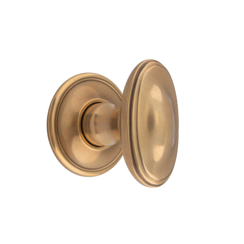 62mm x 34mm Raised Oval Mortice Knob - Shown in Very Light Aged