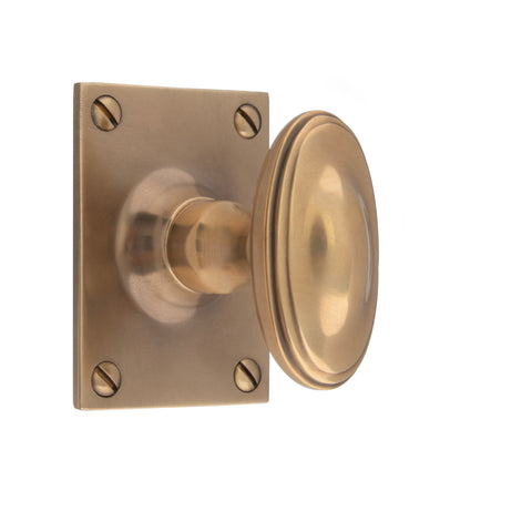 62mm x 34mm Raised Oval Mortice Knob - Shown in Very Light Aged