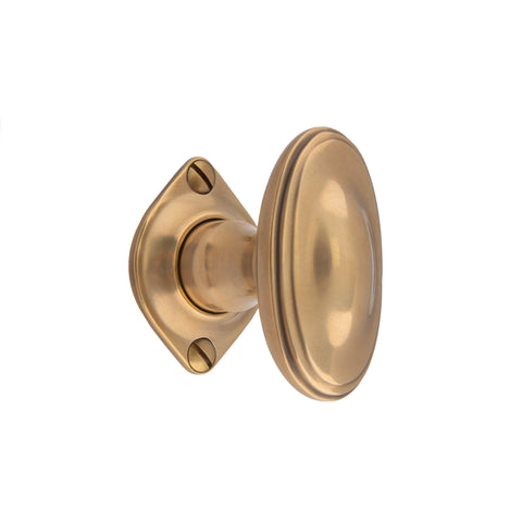 62mm x 34mm Raised Oval Mortice Knob - Shown in Very Light Aged