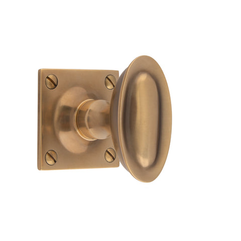 67mm x 36mm Raised Oval Mortice Knob - Shown in Very Light Aged