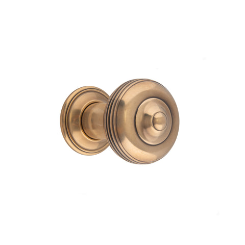 48mm dia Ringed Button Mortice Knob - Shown in Very Light Aged