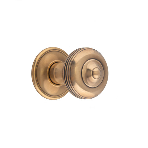 48mm dia Ringed Button Mortice Knob - Shown in Very Light Aged
