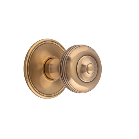 48mm dia Ringed Button Mortice Knob - Shown in Very Light Aged