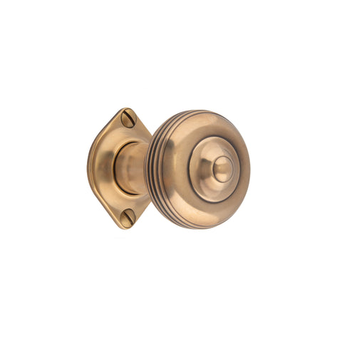48mm dia Ringed Button Mortice Knob - Shown in Very Light Aged