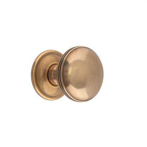 56mm dia Ringed Bun Mortice Knob - Shown in Very Light Aged