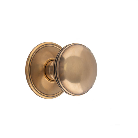 56mm dia Ringed Bun Mortice Knob - Shown in Very Light Aged