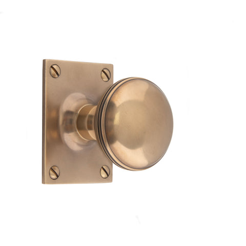 56mm dia Ringed Bun Mortice Knob - Shown in Very Light Aged