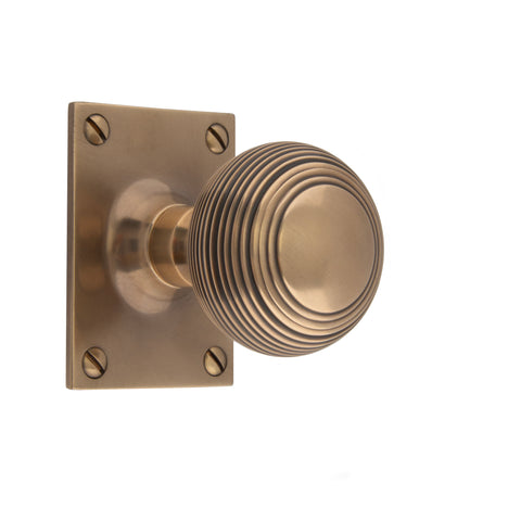 57mm dia Reeded Bun Mortice Knob - Shown in Very Light Aged