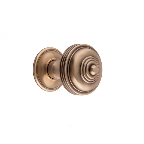 61mm dia Reeded Button Mortice Knob - Shown in Very Light Aged