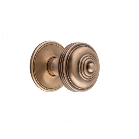 61mm dia Reeded Button Mortice Knob - Shown in Very Light Aged