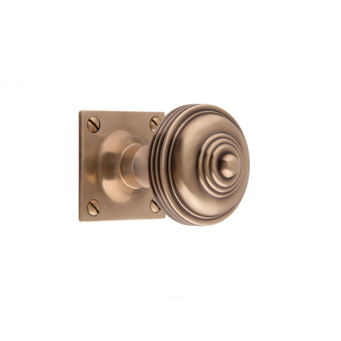 61mm dia Reeded Button Mortice Knob - Shown in Very Light Aged