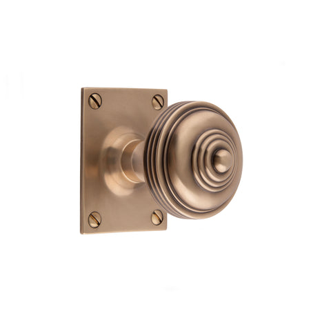 61mm dia Reeded Button Mortice Knob - Shown in Very Light Aged
