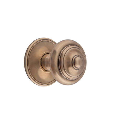 56mm dia Ribbed Convex Mortice Knob - Shown in Very Light Aged