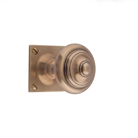 56mm dia Ribbed Convex Mortice Knob - Shown in Very Light Aged