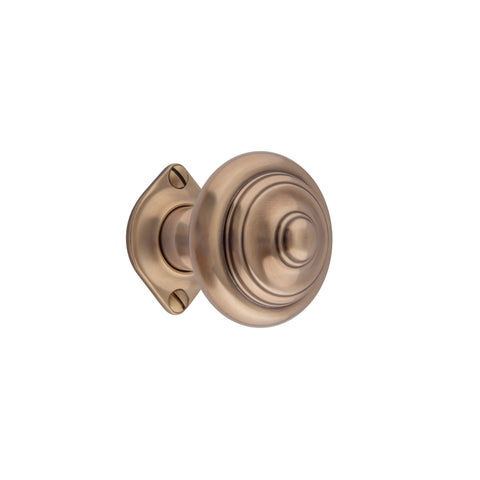 56mm dia Ribbed Convex Mortice Knob - Shown in Very Light Aged