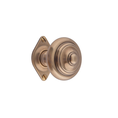 56mm dia Ribbed Convex Mortice Knob - Shown in Very Light Aged