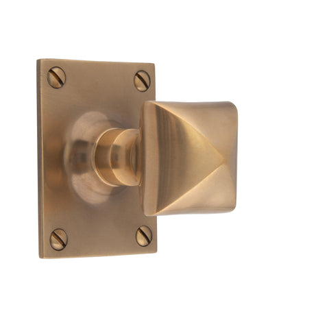 41mm wide Square Mortice Knob - Shown in Very Light Aged
