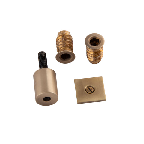 Sash Stop, Barrel Pattern c/w 2 Ferrules - Shown in Very Light Aged