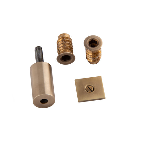 Sash Stop, Barrel Pattern c/w 2 Ferrules - Shown in Very Light Aged