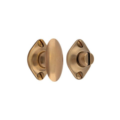 35mm x 18mm Oval Thumbturn and Emergency Release - Shown in Very Light Aged