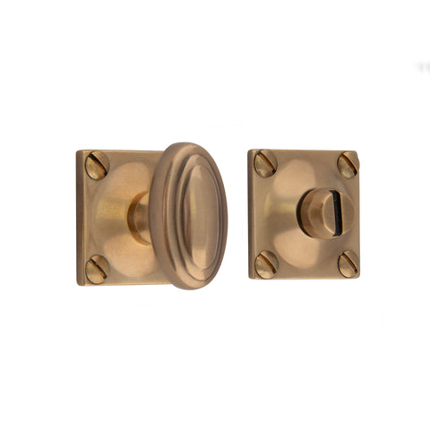 35mm x 20mm Reeded Oval Thumbturn and Emergency Release - Shown in Very Light Aged
