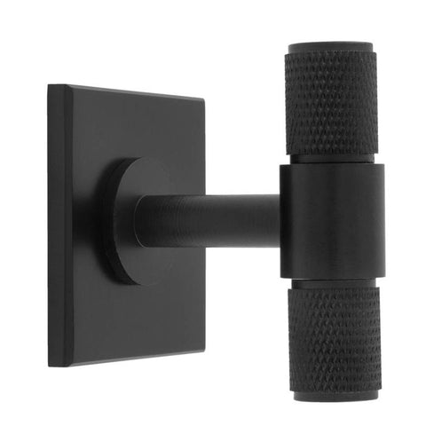 Knurled T Bar Cabinet Knob on Backplate