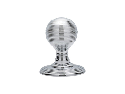 Queen Anne Style Reeded Ball Mortice Knob on Concealed Fix Reeded Rose