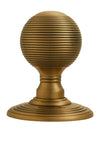 Queen Anne Style Reeded Ball Mortice Knob on Concealed Fix Reeded Rose