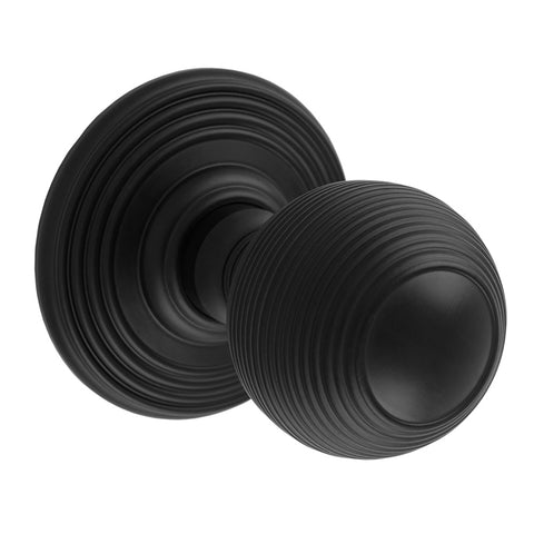 Queen Anne Style Reeded Ball Mortice Knob on Concealed Fix Reeded Rose