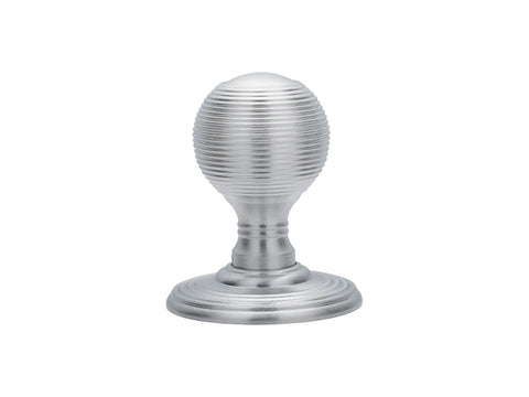 Queen Anne Style Reeded Ball Mortice Knob on Concealed Fix Reeded Rose