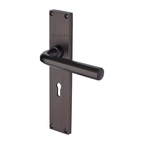 Octave Lever Handle on Reeded Backplate