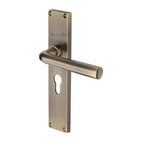 Octave Lever Handle on Reeded Backplate