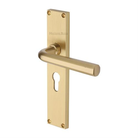 Octave Lever Handle on Reeded Backplate