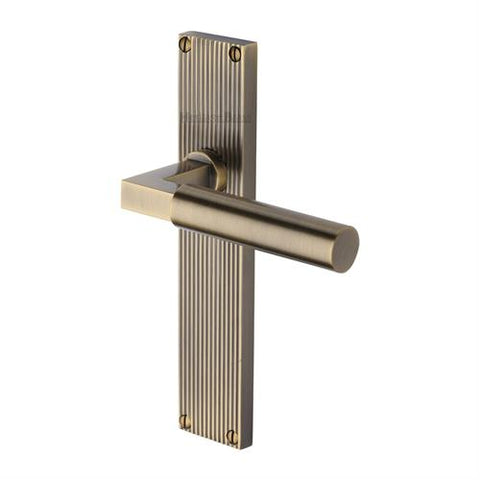 Bauhaus Lever Handle on Reeded Backplate